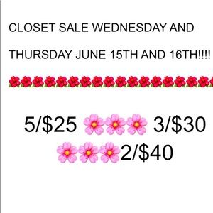 🌺🌺🌺 HUGE CLOSET SALE🌺🌺🌺